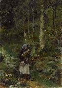 Laura Theresa Alma-Tadema With a Babe in the Woods oil